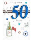Karnet 50 urodziny niebieskie HM200-507