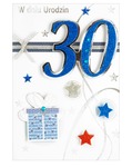 Karnet 30 urodziny niebieskie HM200-509