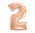 Balon foliowy cyfra "2" różowo-złota 92cm