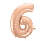 Balon foliowy cyfra "6" różowo-złota 92cm