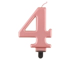 Świeczka urodzinowa "4" różowo-złota 8cm