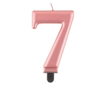 Świeczka urodzinowa "7" różowo-złota 8cm