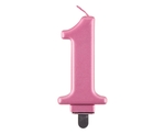 Świeczka urodzinowa "1" różowa 8cm