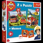 Puzzle 2w1+Memos Strażak Sam - Strażacy w akcji