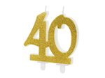 Świeczka urodzinowa złota "40" 7,5cm