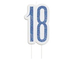 Świeczka piker "18" niebieska
