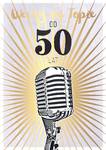 Karnet B6 50-te urodziny mikrofon