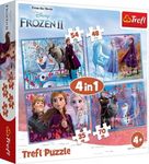 Puzzle 4w1 Podróż w nieznane Frozen 2