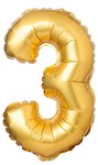 Balon foliowy cyfra "3" złota 71cm (28")