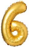 Balon foliowy cyfra "6" złota 71cm (28")