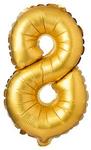 Balon foliowy cyfra "8" złota 71cm (28")