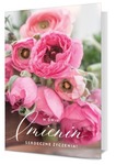 Karnet B6 imieniny, różowe kwiaty
