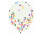 Balon transparentny kolorowe konfetti 12" op.4szt