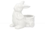 Wielkanocna figurka ceramiczna królik z osłonką 14,5x9,5x16cm *