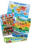 Plakaty 4-Latka Mapa Świata. Owoce i warzywa. Zwierzęta