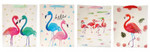 Torebka ozdobna A4 flamingi brokat 26x32x12cm MIX