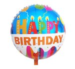 Balon foliowy 18" Happy Birthday świeczki