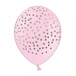 Balon 30cm kropki pastel baby pink op.6szt