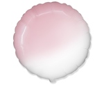 Balon foliowy 18" okrągły biało-różowy