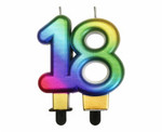 Świeczka urodzinowa "18" multikolor 8cm