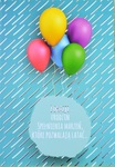 Karnet B6 urodziny kolorowe balony silver