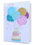 Karnet HM200 Urodziny - pastel, tort z balonami HM200-2028