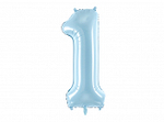Balon foliowy Cyfra "1", 86cm, jasny niebieski