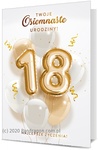 Karnet B6 18 urodziny złote balony K.B6-1817