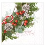 Serwetki Lunch Daisy - Xmas Wreath on Graphic Background SDGW017801