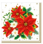 Serwetki Lunch Maki BN - Poinsettia Bouquet White SLGW001304