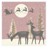 Serwetki Lunch Daisy - Reindeers ond Santa Cut-Outs Dusty Blue SDGW018002