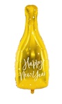 Balon foliowy Butelka - Happy New Year, 32x82cm, złoty