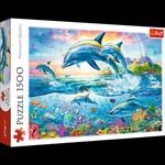Puzzle 1500 elem Rodzina delfinów
