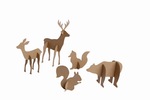 Zestaw kształtów tekturowych 3D FOREST ANIMALS 5szt 9-20cm