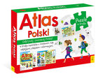 Pakiet Atlas Polski: Atlas. Plakat z mapą. Puzzle