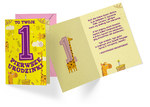 Karnet 1 urodziny, roczek, żyrafy PR-279