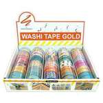 Taśma dekoracyjna Washi Tape Gold mix wzorów
