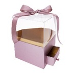 Pudełko Diament z szufladką, różowy (20x20x19,5)