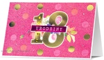 Karnet poziomy 18 Urodziny HM200 różowy brokatowy