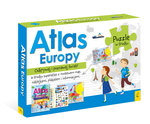 Pakiet Atlas Europy: Atlas. Plakat z mapą. Puzzle