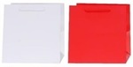 Torebka Lux jednokolorowa, kwadrat, szerokie dno - 21 cm - biała lub czerwona mix