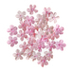 Kwiaty papierowe z perełką różowe 2 cm, 32 szt