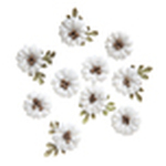 Kwiaty papierowe białe shabby chic 2 cm, 10 szt