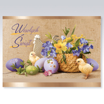 Karnet świąteczny świecki Wielkanoc B6BL brokat