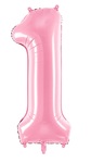 Balon foliowy Cyfra "1", 86cm, różowy