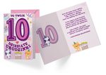 Karnet 10 urodziny, różowe PR-309