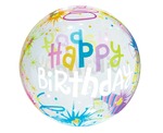 Balon kryształowy, Happy Birthday (świece), 18"