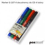 Marker dwustronny do CD 4 kolory G-107-4