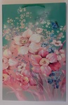 Torebka Lux pastelowe kwiaty A3 (28x42x28) szerokie dno!