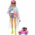 Lalka Barbie Extra Moda z tęczowymi włosami + akcesoria